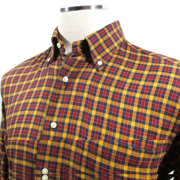 FABIO INGHIRAMI Men's Plaid Shirt Soft Fleece Italy Red Multicolor Size 16/41 - Picture 8 of 12